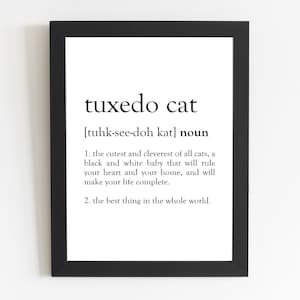 Tuxedo Cat definitie print / Tuxedo Cat cadeau / Tuxedo Cat Present / Tuxedo Cat decor / Tuxedo Cat Art