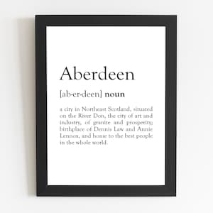 Aberdeen definitie print / Aberdeen cadeau / Aberdeen heden / Aberdeen decor / Aberdeen kunst