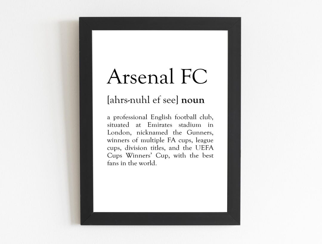 Arsenal FC Definition Print / Football Gift - Etsy
