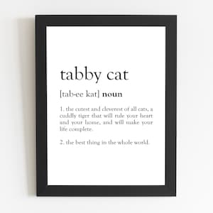 Tabby Cat Definition Print / Tabby Cat Gift / Tabby Cat Present / Tabby Cat Décor / Tabby Cat Art