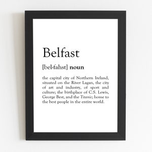Belfast Definition Print / Belfast Gift / Belfast Present / Belfast Décor / Belfast Art