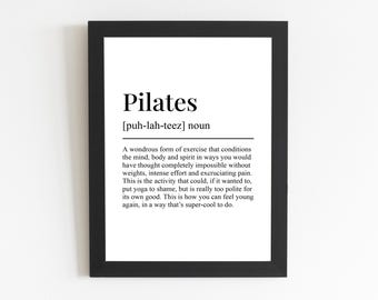 Pilates Definition Print, Funny Wall Art, Pilates Gift