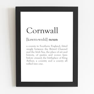 Cornwall-definitieprint / Cornwall-cadeau / Cornwall-cadeau / Cornwall-decor / Cornwall-kunst