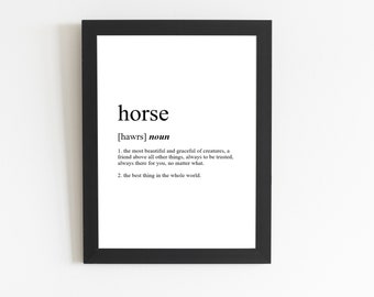 Horse Definition Print / Horse Gift / Horse Present / Horse Décor / Horse Art