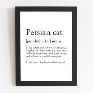 Perserkatze Definition Print / Katzen Geschenk / Katzen Geschenk / Katzen Deko / Katzen Kunst
