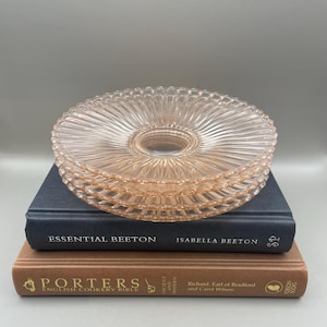 Dessert plates set of 4 in pink glass| Rosaline Arcoroc| French vintage