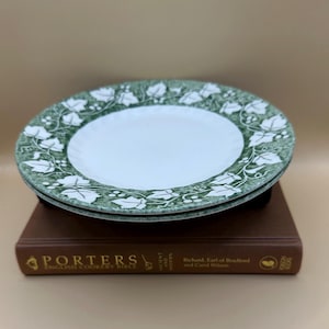 Vintage Made in England   Set of 2  Ceramic Dessert Plates, Small Green Plates,Churchill Staffordshire