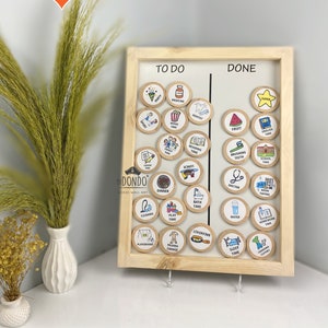 Tableau de routine quotidienne pour enfants, Tableau de routine en bois, Tableau de rythme quotidien, Routine quotidienne pour enfants, Aimants en bois, Aimant à corvée