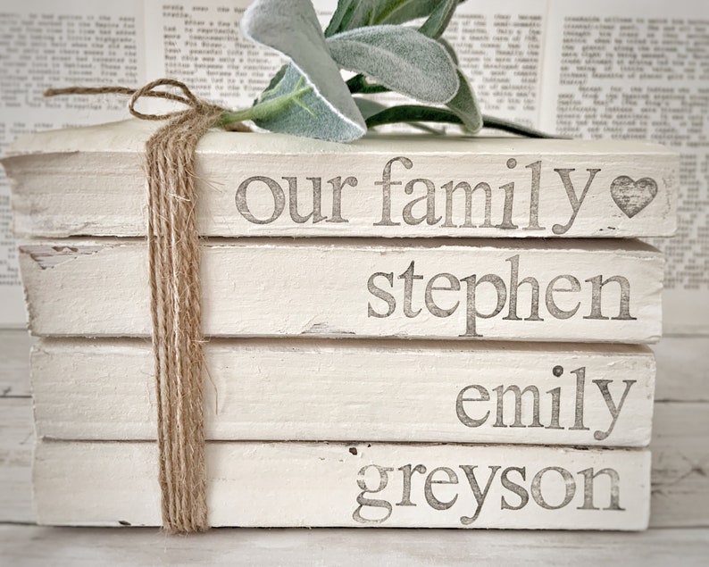 Personalized Book Stacksbook Stacks With Namesreal Etsy