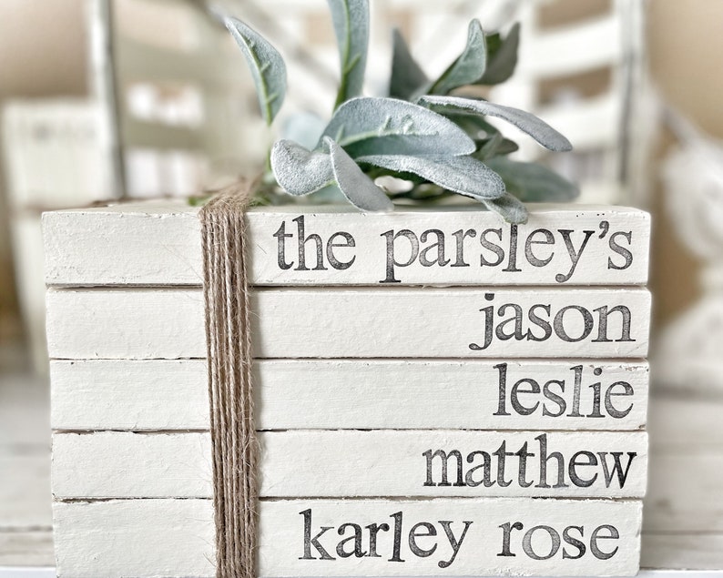 Personalized Book Stacksbook Stacks With Namesreal Etsy