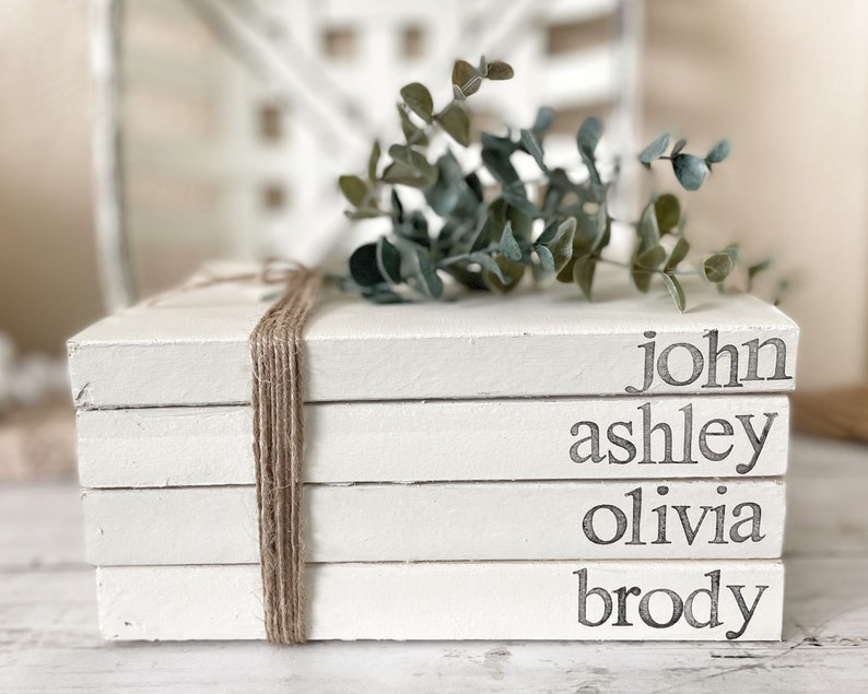Personalized Book Stacksbook Stacks With Namesreal Etsy