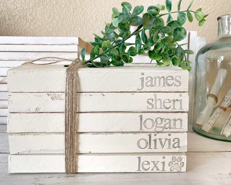 Personalized Book Stacksbook Stacks With Namesreal Etsy