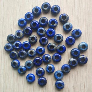 30 teile/los natürliche lapis lazuli große loch charms perlen für armband machen großhandel