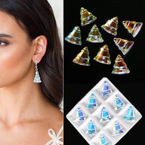 9pcs crystal beads for jewelry making ab color faceted tree/round shaped beads