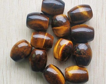 Tiger Eye Gemstone Beads - Barrel Shape, Natural Stone Beads for Jewelry Making