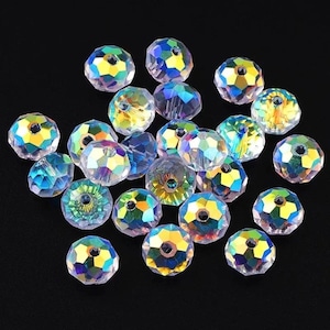 100/150 pezzi di perline sfaccettate di cristallo color ab per bracciali fai da te, collane, pendenti, creazione di gioielli da 4/6/8 mm