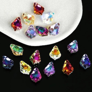 24 pezzi 11 x 16 mm perline di cristallo ciondolo perline di lusso per la creazione di gioielli ciondoli con strass per collane orecchini fai da te