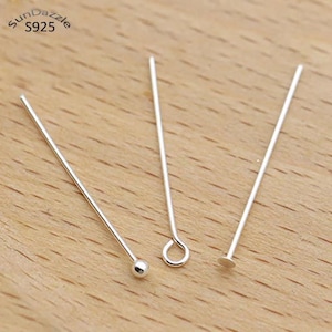 10pcs solid 925 sterling silver needle pins for diy jewelry making findings earring necklace connector part base