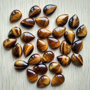 50 pezzi 13 x 18 mm di alta qualità naturale occhio di tigre pietra cabochon goccia perline per la creazione di gioielli fai da te perline