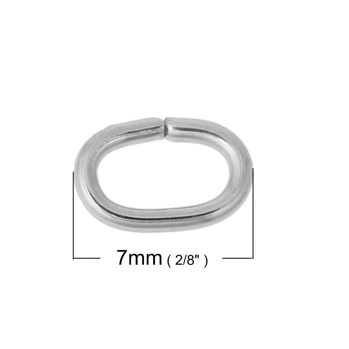 100 Stainless Steel Oval Open Jump Rings Findings Silver Tone Etsy UK