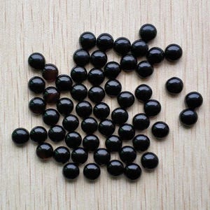 50 stks/partij natuurlijke zwarte onyx ronde cabochon kralen voor sieraden accessoires maken 8 mm