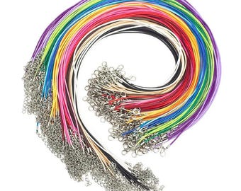 50pcs 1.5mm 18" necklace cord with clasp bulk for necklace bracelet jewelry making