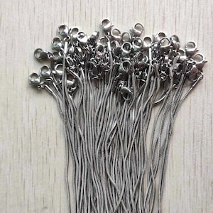 50 stks 1,2 mm roestvrijstalen slangenketting kettingen 40 cm + 5 cm karabijn diy sieraden accessoires maken groothandel:
