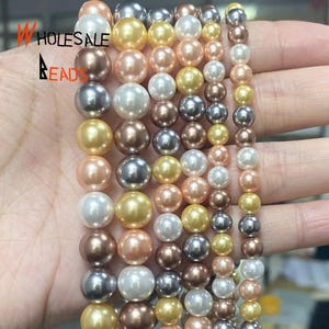 Multicolor Shell Pearl Beads – Loose 6/8/10mm for DIY Jewelry Making