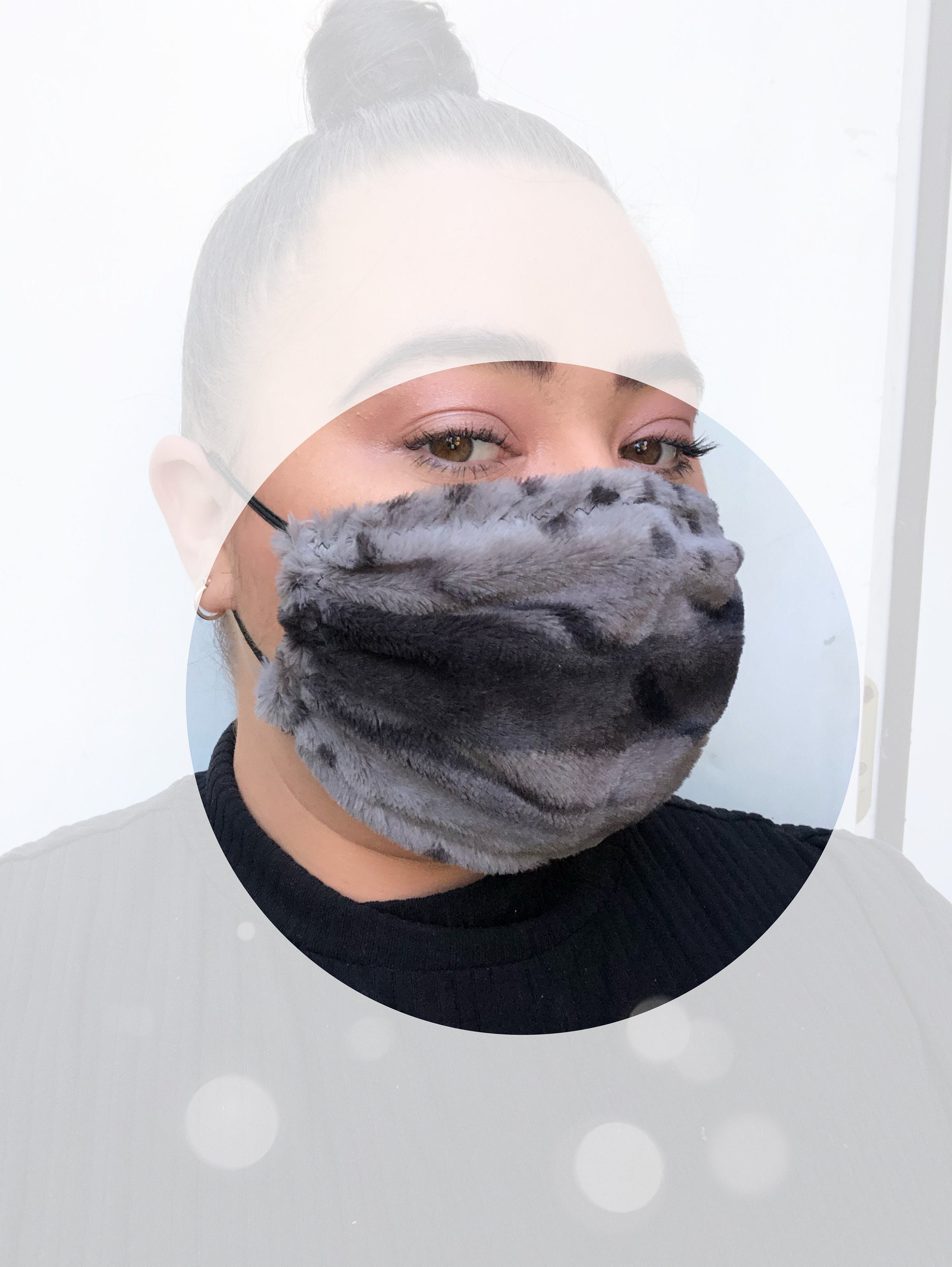 Faux Fur Warm Face Mask for Winter Fun FaceMask Etsy