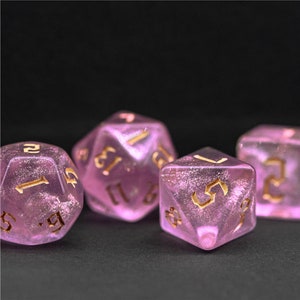 Fairy Dust Dice | Pink Dice | Fairy Dice | Glitter Dice | Feywild Dice | Tiefling Dice | DnD Gift | D&D Dice | Pink Dice Set | Cute Dice