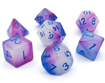 Temporal Twist Dice | Glow in the Dark Dice | Purple Dice | DnD Dice | D&D Dice | Violet Dice | Glitter Dice | Spellcaster Dice | Cool Dice