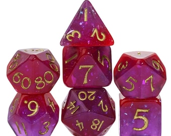 Ruby Dust Dice | Ruby Dice | Gemstone Dice | Cut Corner Dice | Red Dice | Gem Dice | Glitter Dice | Dnd Dice | D&D Dice | Dice Goblin | DnD