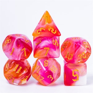 Desert Sunrise Dice | Sunset Dice | Sunrise Dice | Fire Dice | Pink Dice | Orange Dice | Fireball Dice | Desert Dice | D&D Dice | DnD Dice