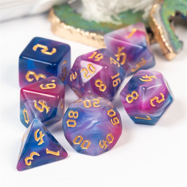 Dimension Door Dice | Bard Dice | Pink Dice | Blue Dice | Wizard Dice | Cute Dice | Arcane Dice | Magic Dice | DnD | DnD Gift | D&D Dice