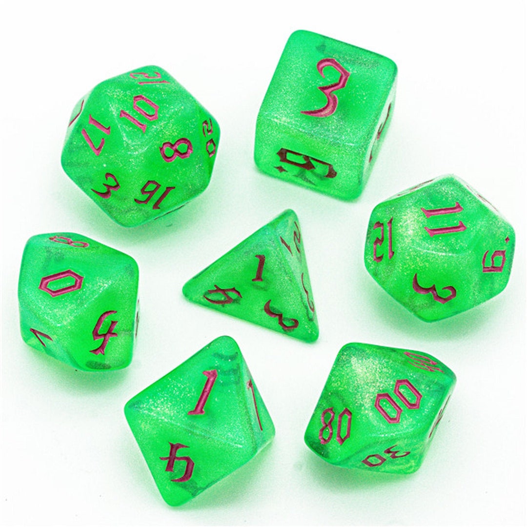 Green Eyed Monster Dice Green Dice Glitter Dice Slime Dice Acid Dice