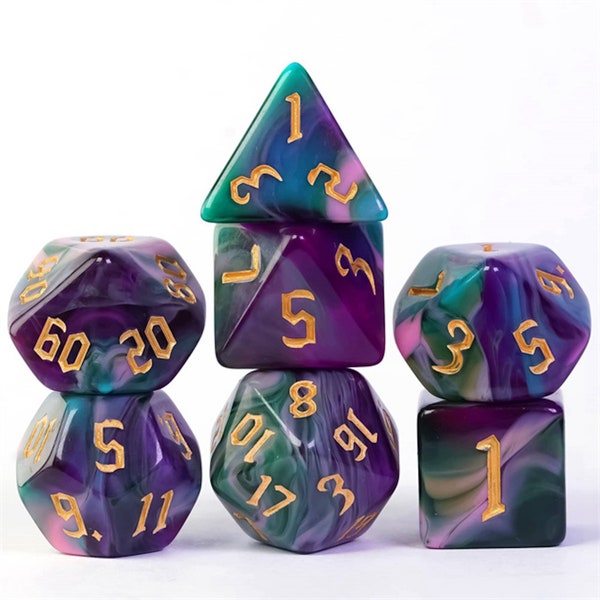 Evil Queen Dice | Drow Dice | Evil Dice | Chaotic Evil | Purple Dice | Warlock Dice | Tiefling Dice | Green Dice | DnD Gift | D&D Dice | DnD