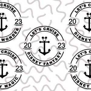 Lets Cruise | PNG | JPEG | Cruise Shirt Files |  | 5 Ships | Mouse Anchor | Mickey |