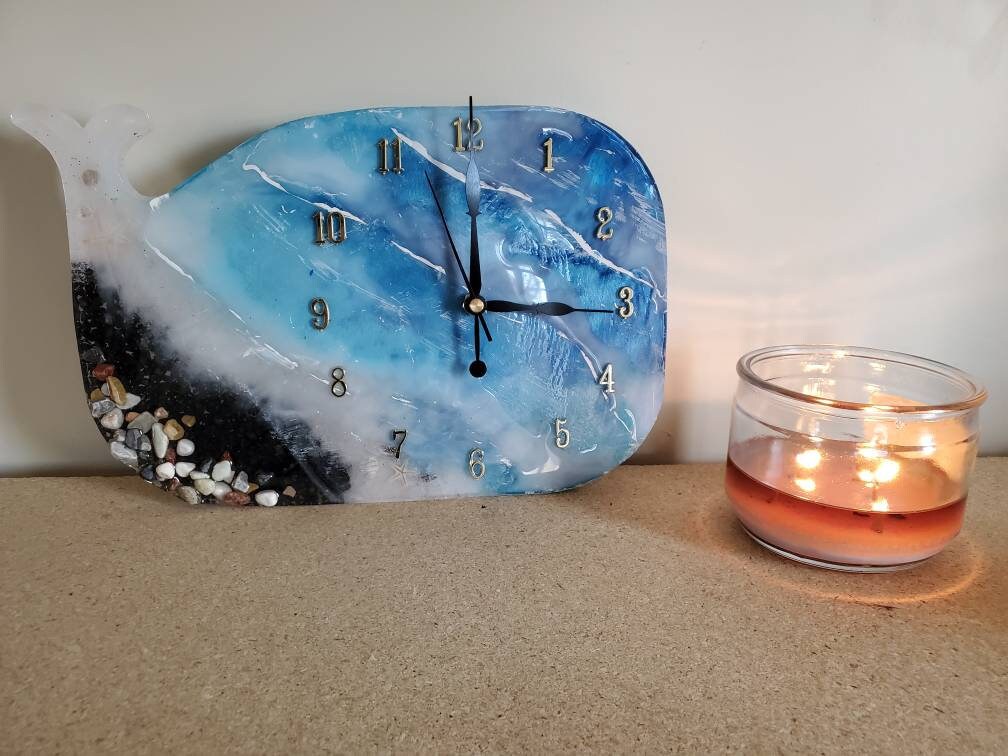 Resin whale clock Etsy