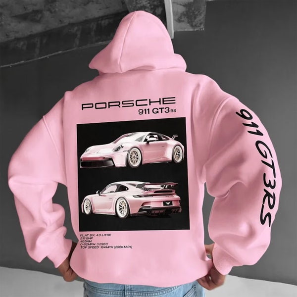 Oversized Porsche Hoodie - Aangepaste streetwear voor autoliefhebbers