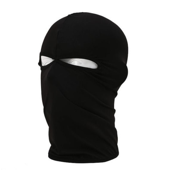 Máscara facial de moto de esquí de pasamontañas ultradelgado de 2 agujeros negro Deportes