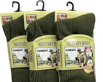 Men's Army Military Patrol Boot Socks Thermal Long Hiking Socks Heat Tog Cushioned Sole Size 6-11