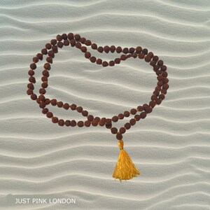 Rudraksha Japa Mala with knots Beads Yoga Hindu Prayer Meditation Necklace