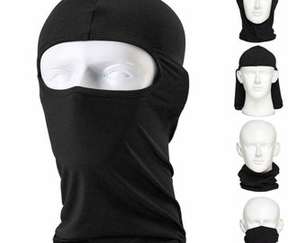 Passamontagna elasticizzato ultra sottile nero Snood Sci Moto Quad Maschera per il viso Sport all'aria aperta Swat SAS Taglia unica