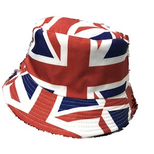 Unisex Union Jack UK Flag GB Bucket Hat Queen's Jubilee Cap Summer Festival Fisherman Hat