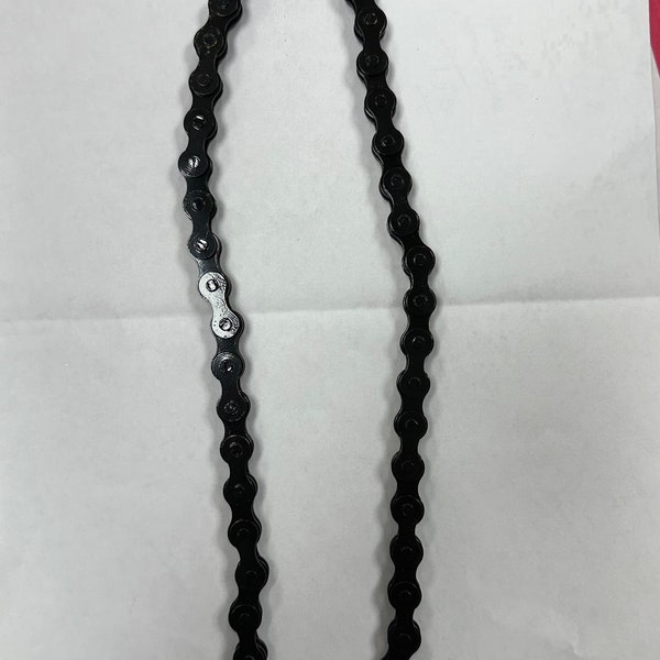 Unisex titanium black chain necklace bike chain unusual design