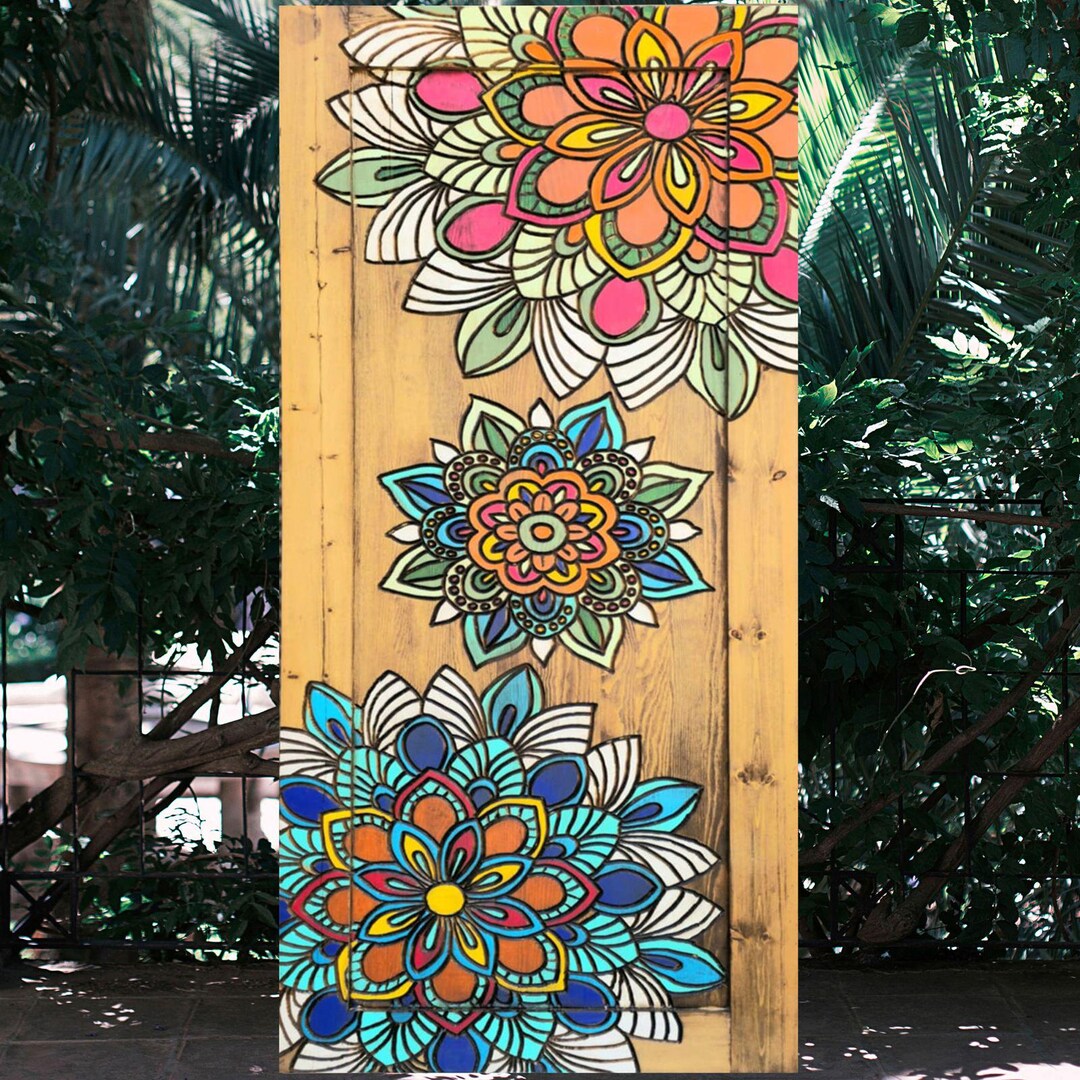 Hand-painted Mandala Wooden Door: Custom Classic Design - Etsy