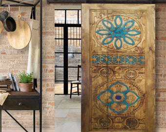 Hand-Carved Sliding Barn Door: Custom Craftsman Style