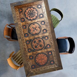 Hand-Carved Wood Dining Table: Barn Wood Kitchen Island