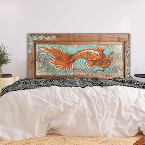 Marco de cama y cabecero con relieve, marco Queen, cabecero King, cabecero para cama Twin, cabecero Queen