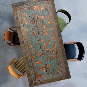 Handcrafted Wood Tables, Tables for Living and Dining Spaces, Carved Unique Custom Size Wooden Table, Large Dining Room Table